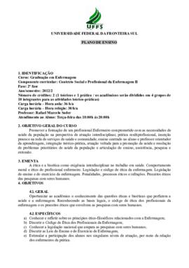 Contexto Social e Profissional da Enfermagem II