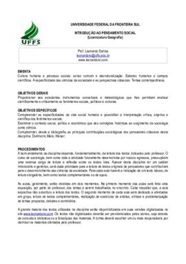 Introdução ao Pensamento Social
