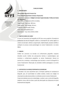 Estágio Curricular Supervisionado I