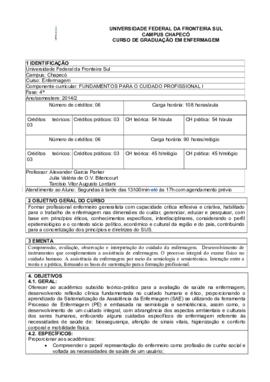 Fundamentos para o Cuidado Profissional I