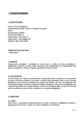 Leitura e Produção Textual II