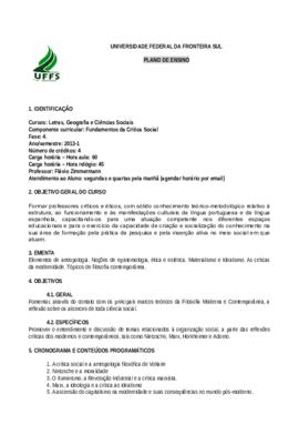 Fundamentos da Crítica Social