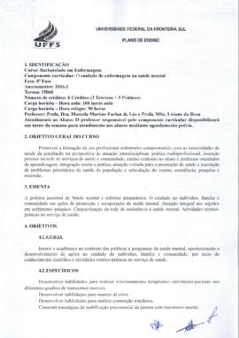 O Cuidado de Enfermagem na Saúde Mental