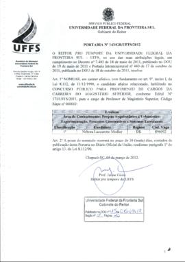 Portaria 143-GR-2012