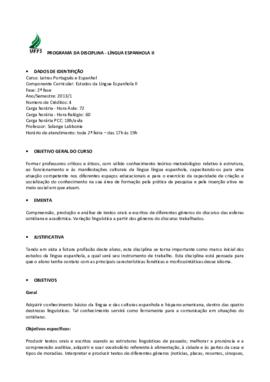 Estudos da Língua Espanhola II