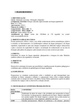 Estágio Curricular Supervisionado em Língua Espanhola II