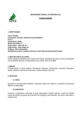 História da Filosofia Moderna