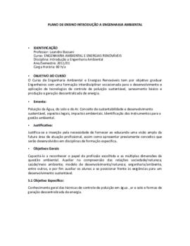 Introdução a Engenharia Ambiental