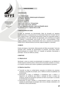Administração da Produção II