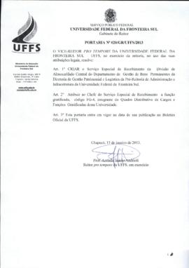 Portaria 020-GR-2013