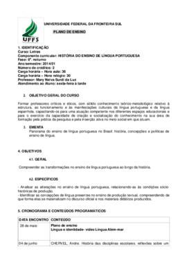 História do Ensino de Língua Portuguesa