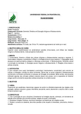 Seminário Temático em Educação Indígena e Afrodescendente