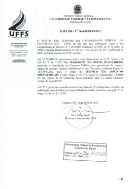 Portaria 344-GR-2012