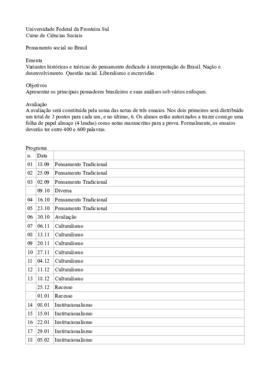 Pensamento Social no Brasil