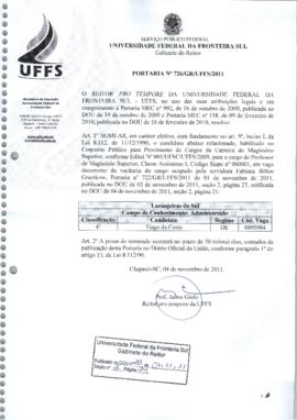 Portaria 726-GR-2011
