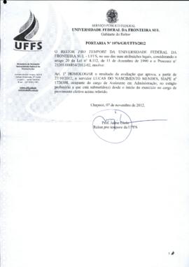 Portaria 1076-GR-2012