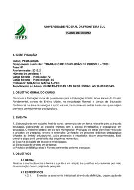 Trabalho de Conclusão de Curso I