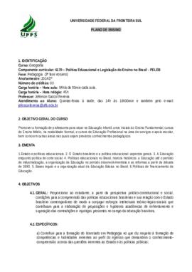 Política Educacional e Legislação do Ensino no Brasil