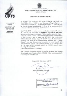 Portaria 191-GR-2013