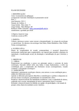 Introdução ao Pensamento Social