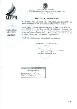 Portaria 738-GR-2012