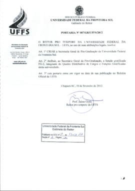 Portaria 087-GR-2012