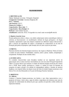 Literatura Hispânica III