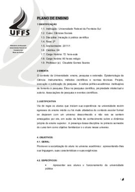 Iniciação à Prática Científica