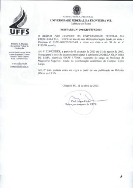 Portaria 294-GR-2013