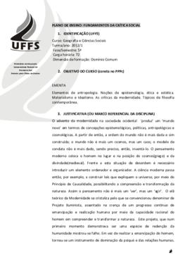 Fundamentos da Crítica Social