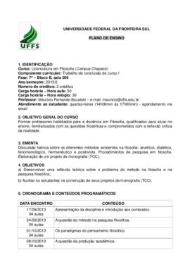 Trabalho de Conclusão de Curso I