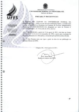 Portaria 580-GR-2011