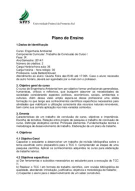 Trabalho de Conclusão de Curso I