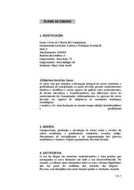 Leitura e Produção Textual II