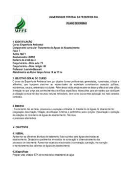 Tratamento de Águas de Abastecimento