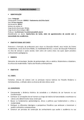 Fundamentos da Crítica Social