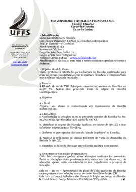 História da Filosofia Contemporânea