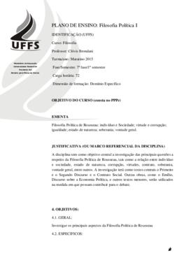 Filosofia Política I