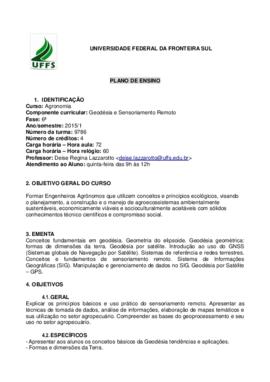 Geodésia e Sensoriamento Remoto