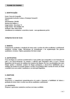 Leitura e Produção Textual II