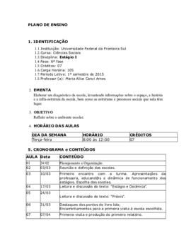 Estágio Curricular Supervisionado I
