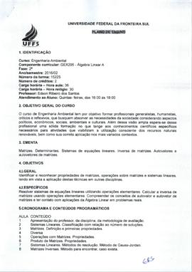 Álgebra Linear A