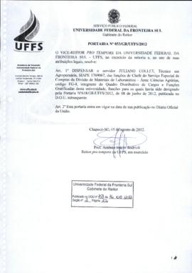 Portaria 853-GR-2012