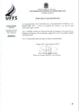 Portaria 013-GR-2012
