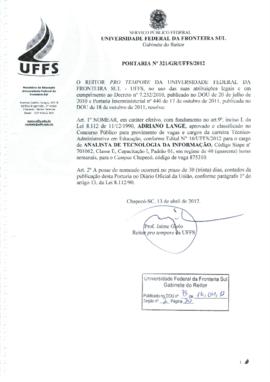 Portaria 321-GR-2012