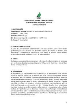 Introdução ao Pensamento Social