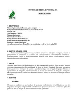 Irrigação e Drenagem