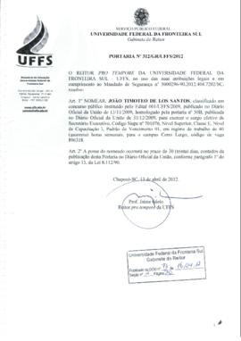 Portaria 312-GR-2012