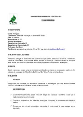 Introdução ao Pensamento Social