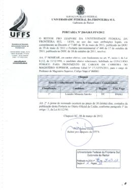 Portaria 206-GR-2012